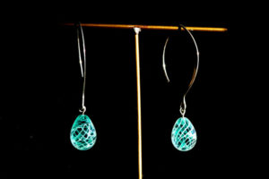 BO goutte émeraude filigrane blanc