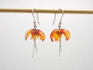 Boucles d'oreilles "Fuchsia" orange transparent