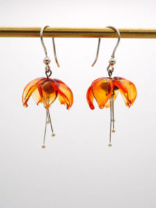 Boucles d'oreilles "Fuchsia" orange transparent