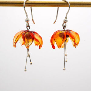 Boucles d'oreilles "Fuchsia" orange transparent