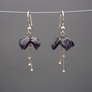 Boucles d'Oreilles "Fuchsia" violet transparent