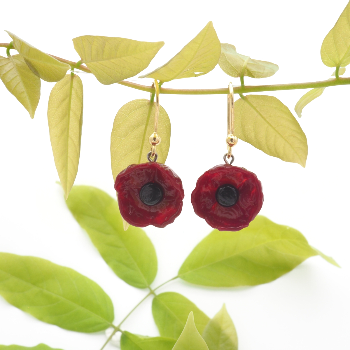 Boucles d'oreilles Coquelicots Or